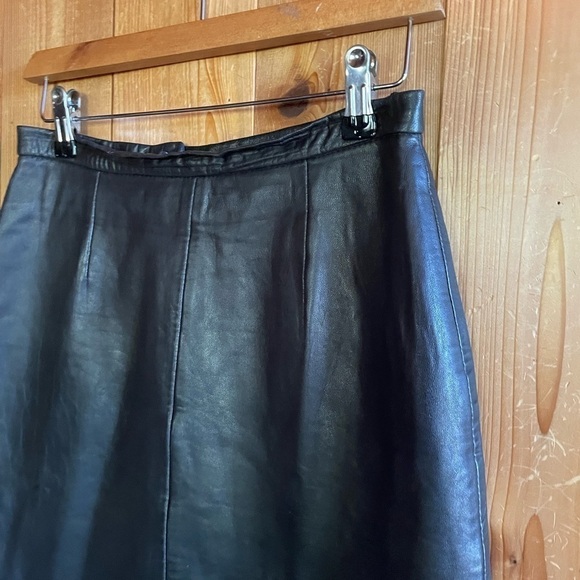 Michael Hoban Black Leather Maxi Skirt - Picture 2 of 5